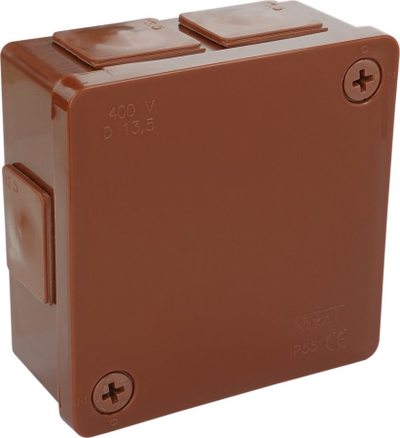 Kuti lidhëse sipërfaqësore ViPlast 022-02, IP55, 86x86x40mm, kafe