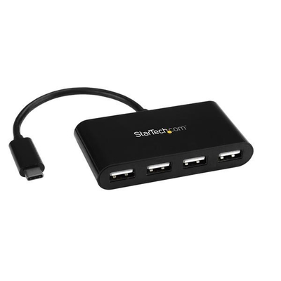 Hub USB StarTech 4 porta, USB C në 4x USB A 2.0, i zi
