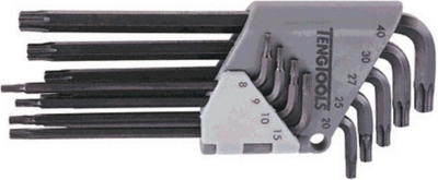 Set çelësash torx në formë L Teng Tools, T8 - T40, 9 copë