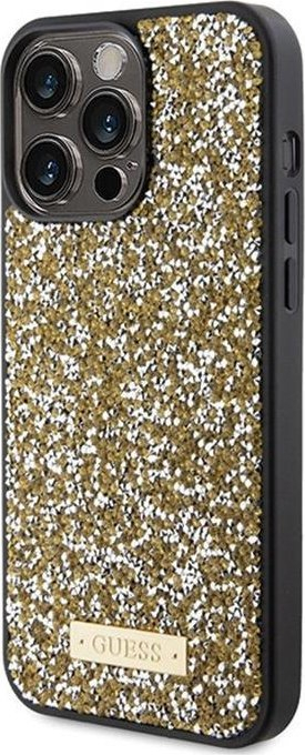 Mbulesë telefoni Guess GUHCP15LPFGSBSD, për iPhone 15 Pro 6.1", hardcase, me gurë kristali, e verdhë