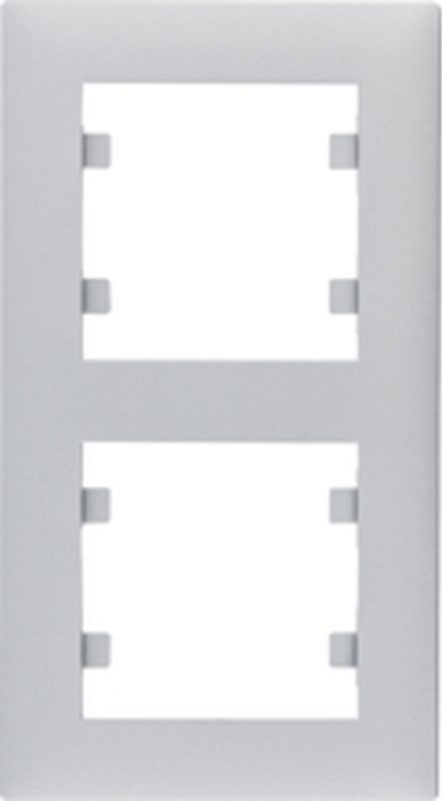 Kornizë elektrike Lumina Intense Series WL5622, 2 module vertikale, argjendi