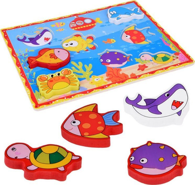 Puzzle druri për fëmijë, Fish Underwater World, 8 elemente, shumëngjyrësh