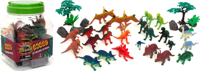Set lodrash Adventure Force Dino Bucket, 40 copë, dinosaurë plastikë, shumëngjyrësh