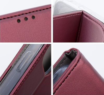 Kapotë me magnet Smart Magneto për iPhone 14 Pro Max, tip portofol, TPU, ngjyrë burgundy