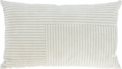 Jastëk dekorativ Home Styling Collection, korduroy, 30 x 50 cm, i bardhë