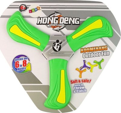 Bumerang Leantoys Green, plastik, për kalamaj, jeshil