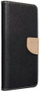 Këllëf libri Fancy për Samsung A37, magnetik, i zi me gold