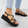 Sandale grash Filippo DS6898/25, me platformë wedge, ngjyrë e zezë