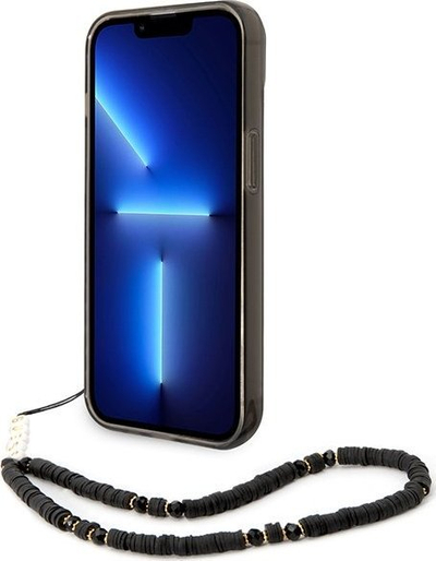 Mbrojtëse telefoni Guess GUHCP14SHGCOHK për iPhone 14, hardcase, me rrip dekorativ, e zezë