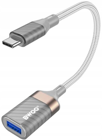 Adapter OTG Bwoo BD-BZ69, USB-C në USB-A, 0.18m, USB 3.0, gri