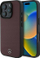 Kapak telefoni Mercedes me lëkurë me teksturë, MagSafe, për iPhone 16 Pro, i kuq