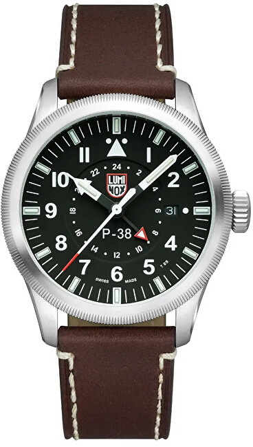 Orë dore për meshkuj Luminox Air Pilot Lockheed P38 Lightning GMT XA.9521, e kaftë