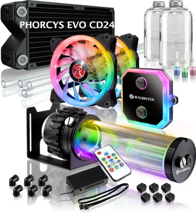Kit ftohje me ujë Raijintek Phorcys Evo CD240, radiator 240mm, RGB, transparent