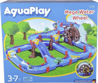 Set loje me ujë AquaPlay Mega Waterwheel, sistem kanalesh për oborr, shumëngjyrësh