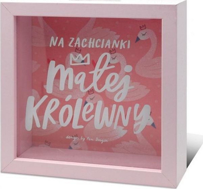 Kuti kursimi për goca Money Box Birthday, dru, 15 x 15 cm, rozë