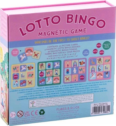 Lojë bingo magnetike Floss & Rock Rainbow Fairy, set për kalama, mbi 3 vjeç, shumëngjyrëshe