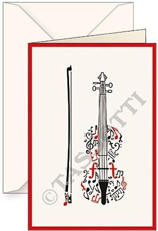 Kartolinë dekorative Violino B6, me zarf, e bardhë