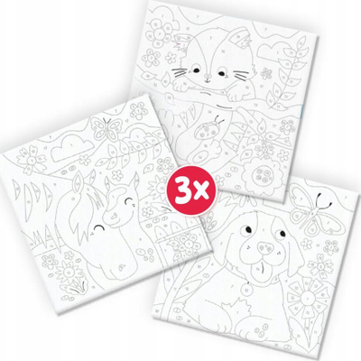 Set pikture me numra SES Creative Pets, 3 kanavaca, me bojra, shumngjyrësh