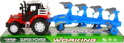 Loje traktor Dromader 02983, me zë e drita, me rimorkio plug, jeshil