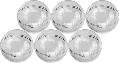 Set dekorativ Titanum Plastic Ball, 6 copë, 100 mm, transparent