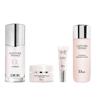 Set për femra Dior Cature Totale, losion 50 ml + serum 50 ml + krem kundër plakjes 15 ml + serum për lëkurën rreth syve 5 ml + çantë kozmetike