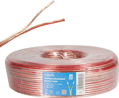 Kabllo audio LogiLink CA1081, 50m, CCA, me mbështjellës plastik transparent