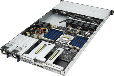 Server rack ASUS RS500A-E12, 1U, 4 bay NVMe, ngjyrë argjendtë
