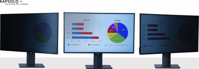 Filtër privatësie për monitor KAPSOLO 2-Way Plug in, 28", 16:10, i zi