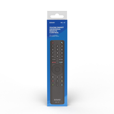 Telekomandë universale Savio RC-17, për Xiaomi TV Smart TV, infra të kuqe Bluetooth, e zezë