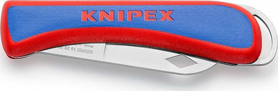 Thikë universale Knipex KX162050SB, teh i mprehtë Solingen, trup plastik ergonomik, e kuqe