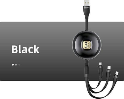 Kabllo USB Usams USA001133, USB A në Lightning, 1 m, e zezë