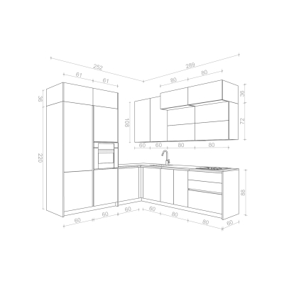 Kuzhinë IMMIGRAND SYSTEMS, Këndore, Techno Grey