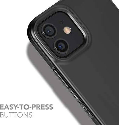 Mbulesë telefoni Tech21 Evo Slim për iPhone 12 Pro Max, profil i hollë, mbrojtje nga goditjet, e zezë
