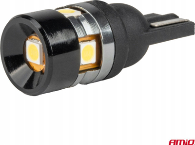 Llampë LED CANBUS Amio 04239 T10 W5W, 5 SMD 3030, 12V 24V, e bardhë