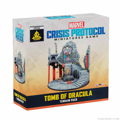 Set terreni Atomic Mass Games Marvel Crisis Protocol Tomb of Dracula, zgjerim loje me miniatura, për 2 lojtarë, 14+