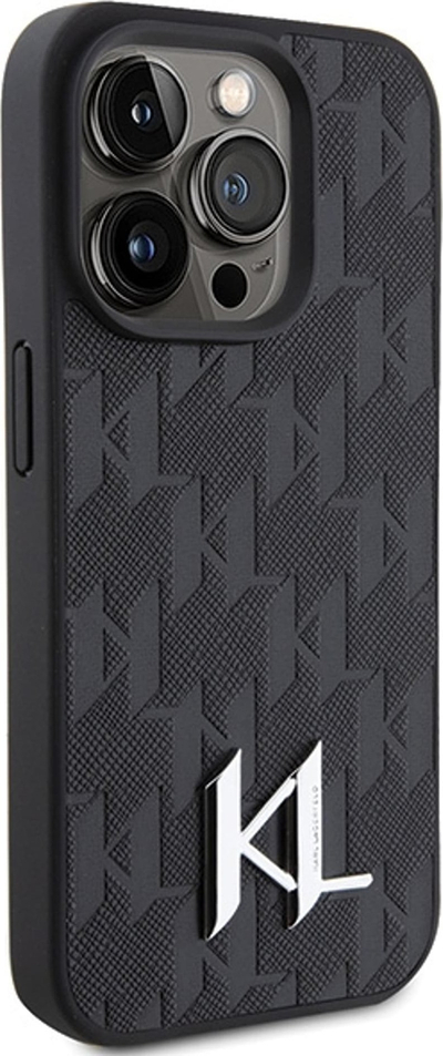 Mbrojtëse telefoni Karl Lagerfeld KLHCP15XPKLPKLK, lëkurë, për iPhone 15 Pro Max 6.7", e zezë