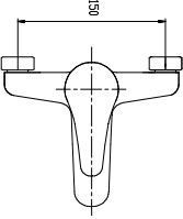 Bateri banjoje për mur Invena Perea BW-05-001, komplet dushi, krom