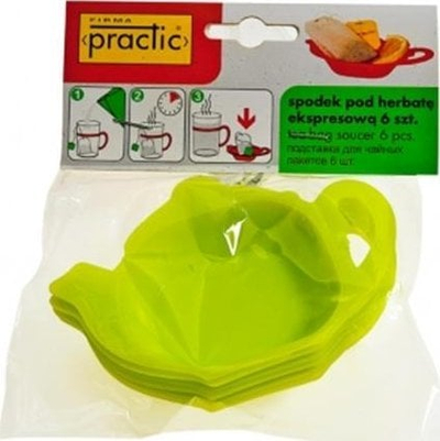 Подложни чинивчиња Practic Saucer Coasters for Tea, сет 6 парчиња, пластика, повеќебојни