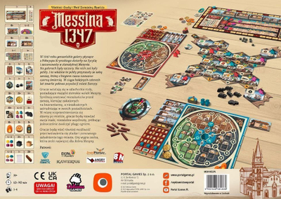 Lojë tavoline Portal Games Messina 1347, strategjike euro, për 1 ose më shumë lojtarë, shumëngjyrëshe