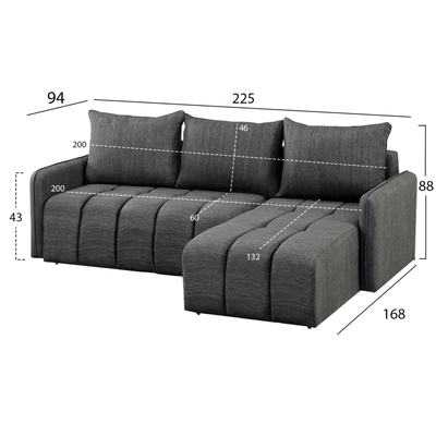 Sofa-Shtrat këndore Proton 225×94×70 Hcm (HM3272.03)