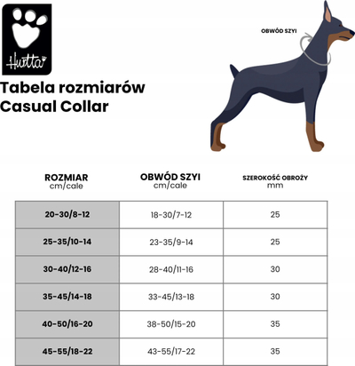 Qafore për qen Hurtta Casual Collar Raven, 8-12", reflektuese, e zezë