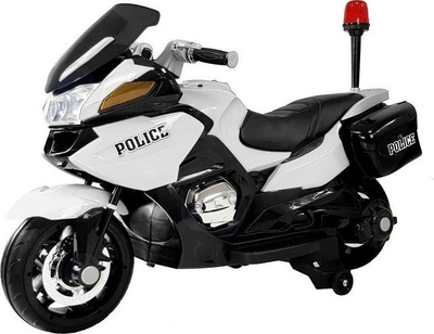 Motor elektrik për kalamoj Police HZB118, me bateri, me drita edhe me sirenë, bardh e zi