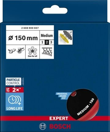 Pllakë multi-hole Bosch EXPERT, 150mm, fortësi mesatare M8 + 5/16, e zezë me të kuqe