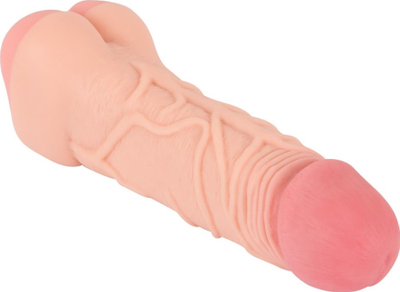 Masturbator Nature Skin 2 në 1, zgjat penisin +8 cm, material si lëkurë e vërtetë, ngjyrë lëkure