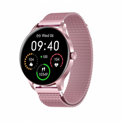 SmartWatch GARETT CLASSY PINK, STEEL (IP68 waterproof)