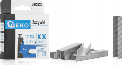Kapëse metalike Geko G01332C, 11.3mm x 8mm, 1000 copë, argjendt