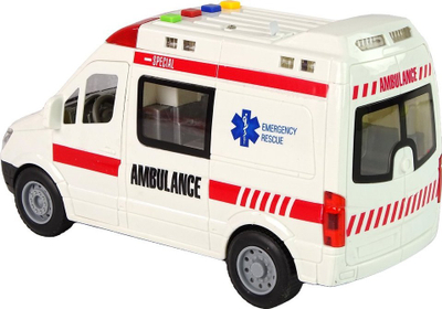 Lodër ambulancë Leantoys, me friksion, drita dhe zëra, me shumë ngjyra