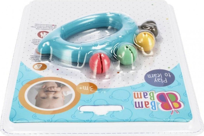 Lodër kafshues BamBam Rattle Hedgehog Pastel, për foshnje 3M+, shumëngjyrëshe