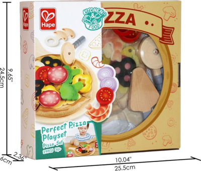 Set loje kuzhine Hape Kitchen Perfect Pizza, 2 në 1 furrë dhe kuti për dërgim pice, 29 pjesë, shumëngjyrësh