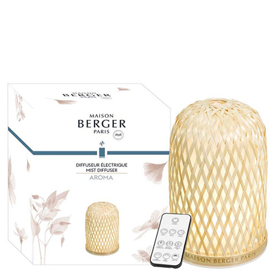 Difuzer elektrik aromash Maison Berger Paris Bamboo, me dizajn bambuje, i bardhë